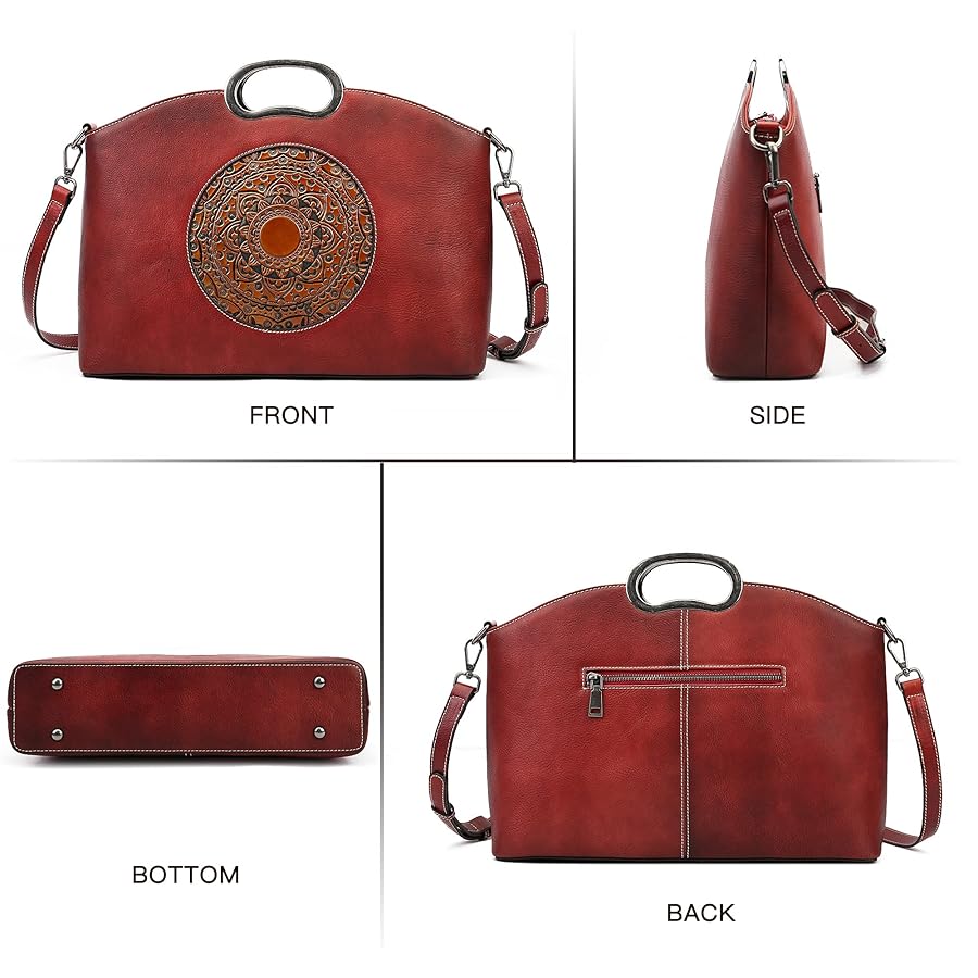 Amazon.com: Genuine Leather Handbags for Women, Organizer